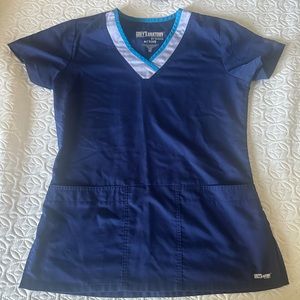 Greys Anatomy scrub top, blue, like new